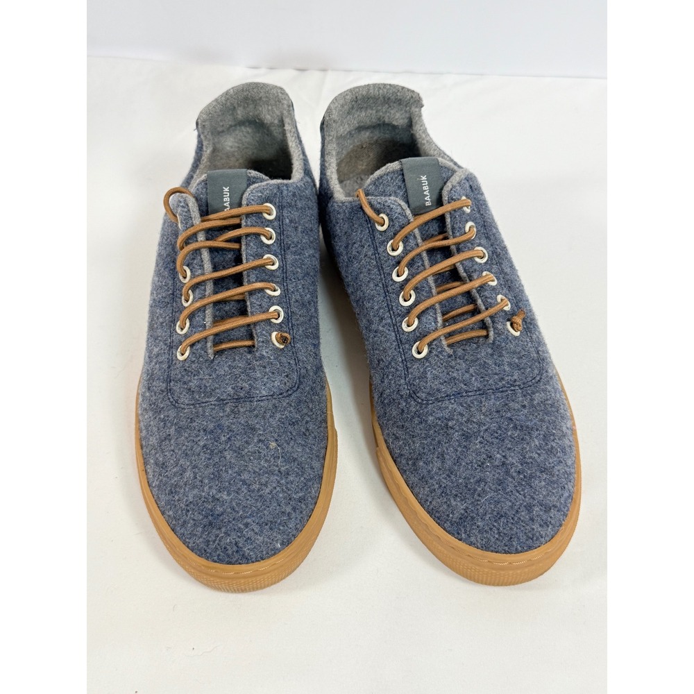 Baabuk Urban Wooler women's Sneakers Blue Wool Felt Lace Up Gum Sole Shoes 38